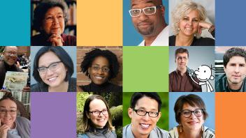 collage of portraits of well-known children's authors