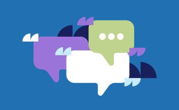 illustration of overlapping conversation bubbles