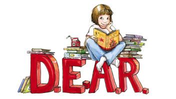 Ramona Quimby sitting on a pile of books