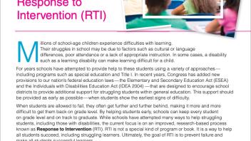 A Parent’s Guide to Response to Intervention (RTI)