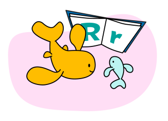 Illustration of two fish looking at an open book